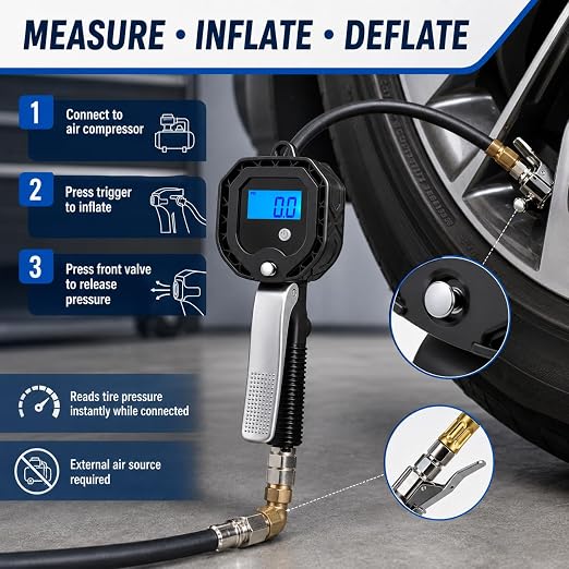SEAPENG BW-002 Mechanical Tire Pressure Gauge, 5-230 PSI - Image 2